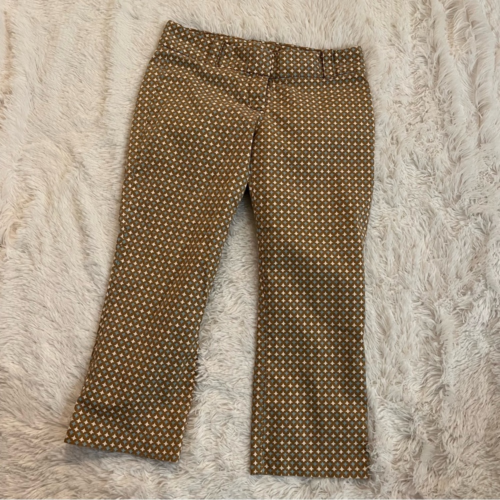 J. Crew City Fit brown patterned ankle pants